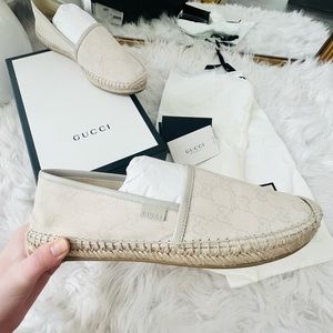 White barely worn Gucci Espadrilles